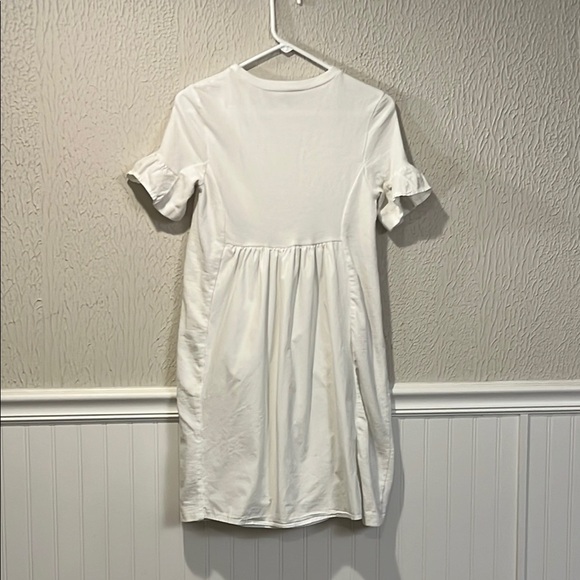 English Factory White Mixed Media Ruffle short sleeve dress size small - Picture 11 of 13